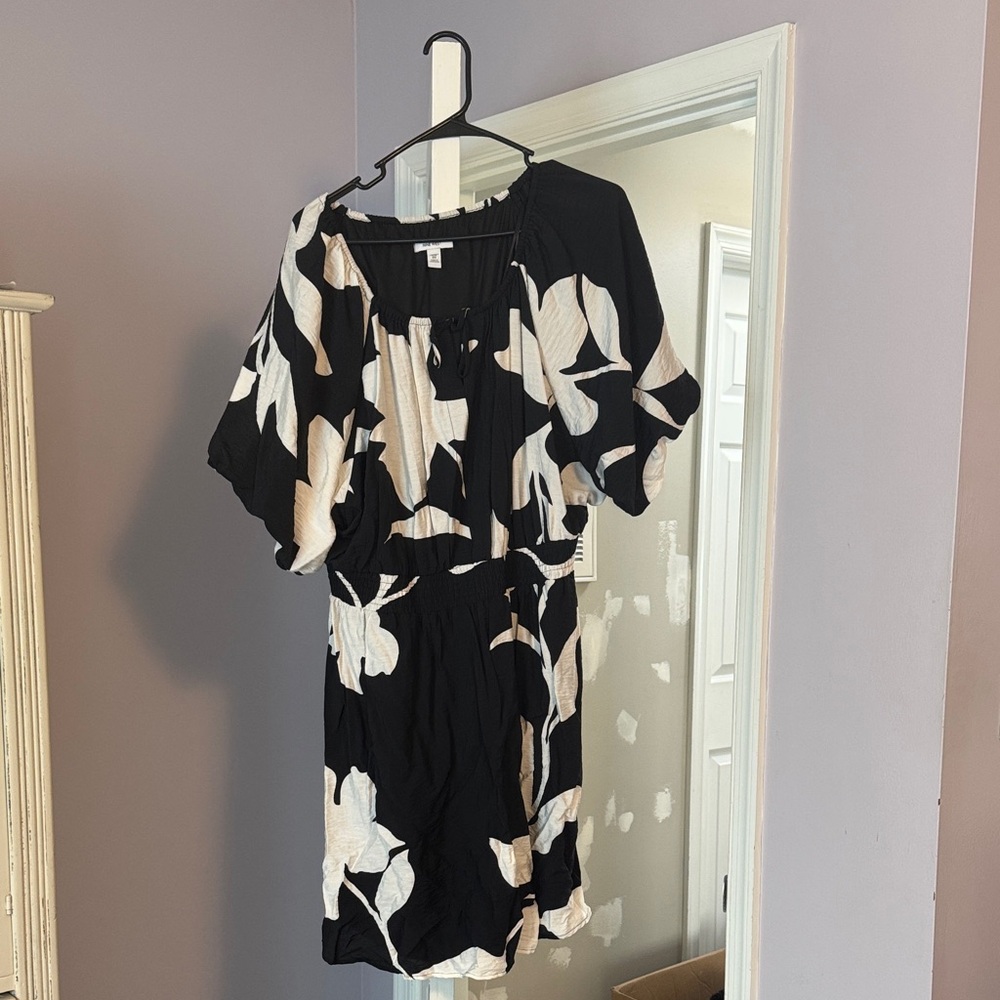 Nine West Black Dress with White Label Detail